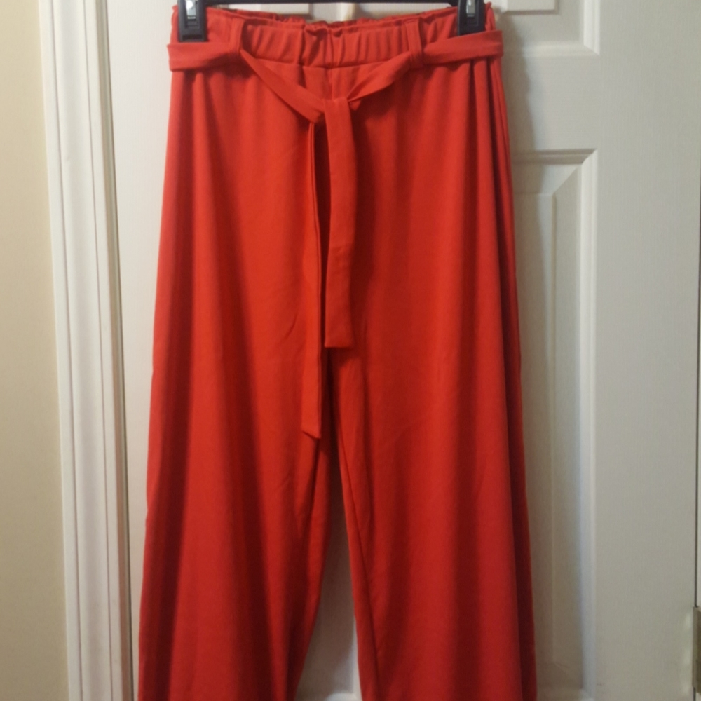 New Small Red Belted Pants
